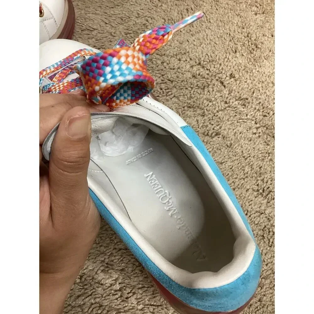 Limited Edition Alexander McOueen Larry Sneakers - size 41 white with pink sole